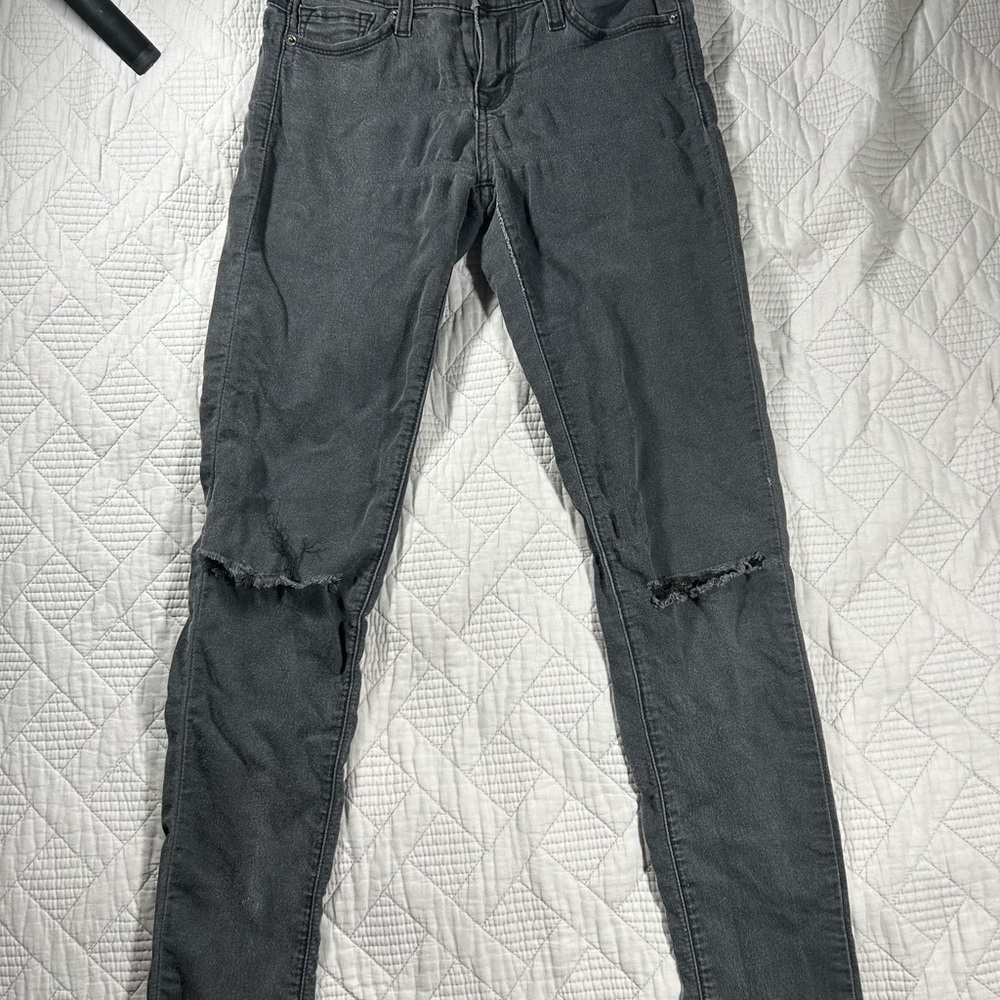 Black Distressed Skinny Jeans